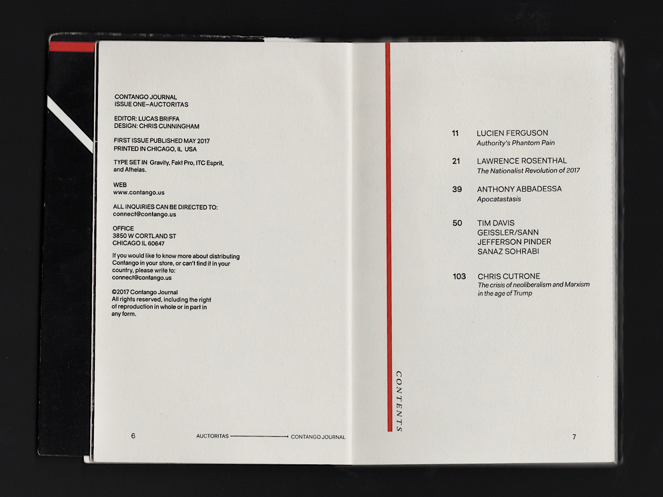 Contango Journal Issue 1 — Auctoritas interior