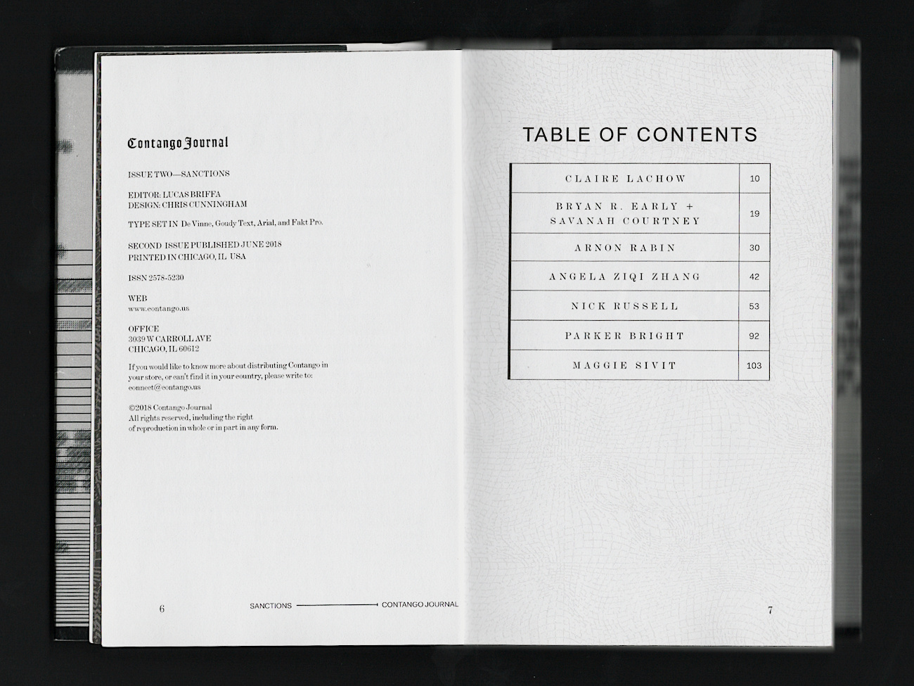 Contango Journal Issue 2 — Sanctions interior